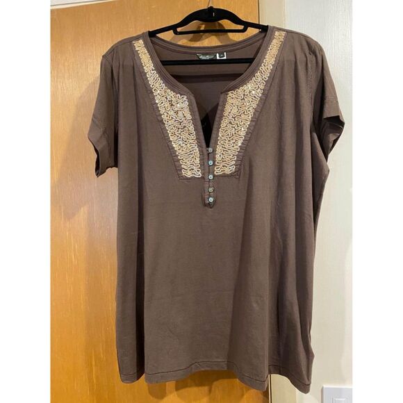 Womens shirt XL Eddie Bauer Brown - Picture 1 of 3